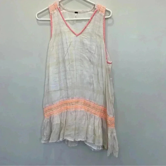 Free People Run With Me Ivory Mini Dress Size S - Picture 2 of 10